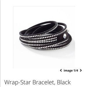 Touchstone crystal by swarovski wrap star bracelet black